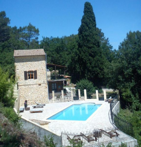 Old trainhouse with big pool